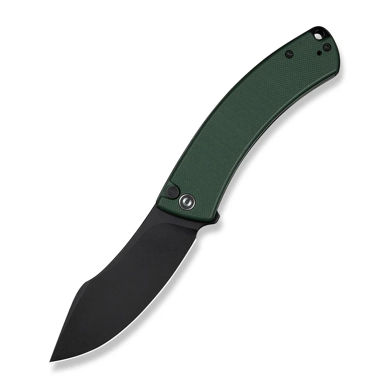 CIVIVI Outlaw Muk Flipper & Button Lock Knife Teal Green G10 Handle (3.47" Black Stonewashed 14C28N Blade) C24079-3
