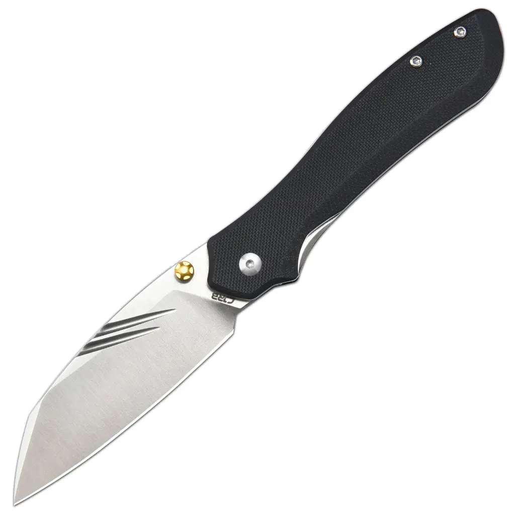 CJRB Fugly J1957 AR-RPM9 Steel Blade G10 Handle Folding Knives - Sand Polish/Black G10 (J1957-BK) New