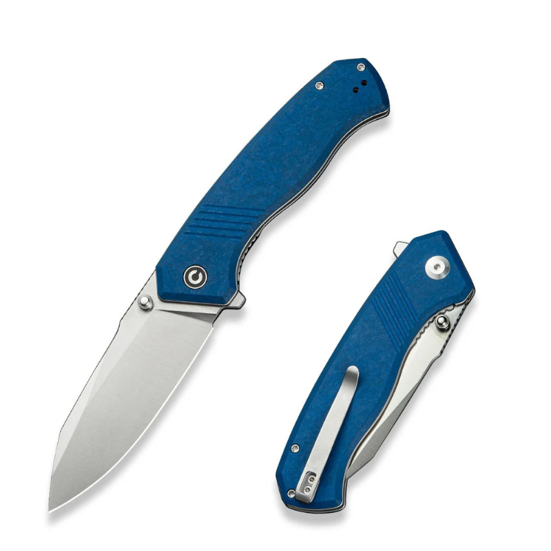 Civivi Placoid Blue Shredded G10 Handle Satin Finished 14C28N Blade 