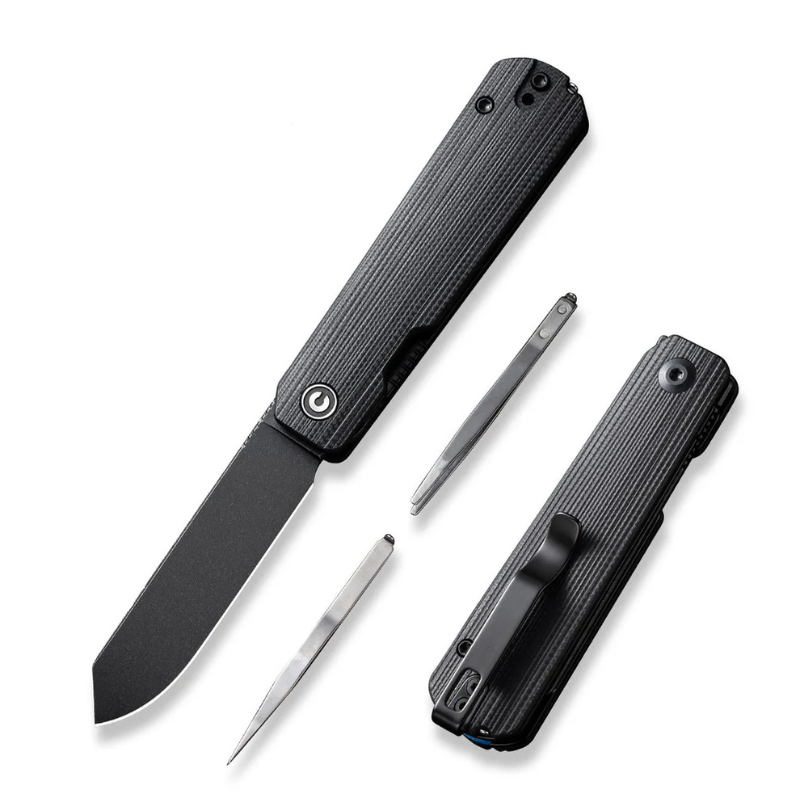 Civivi Sendy Milled Black G10 Handle Black Stonewashed Nitro-V Blade