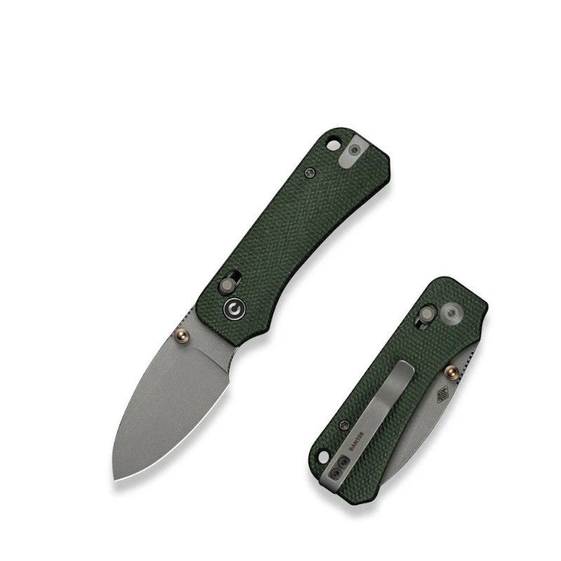 Civivi Baby Banter 2 Green Canvas Micarta Handle Gray Stonewashed Nitro-V Blade 
