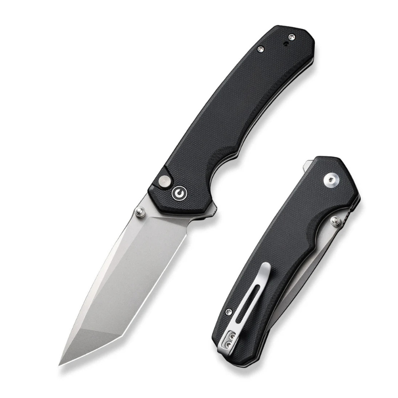 Civivi Button lock Brazen Black G10 Handle Stonewashed 14C28N Blade 