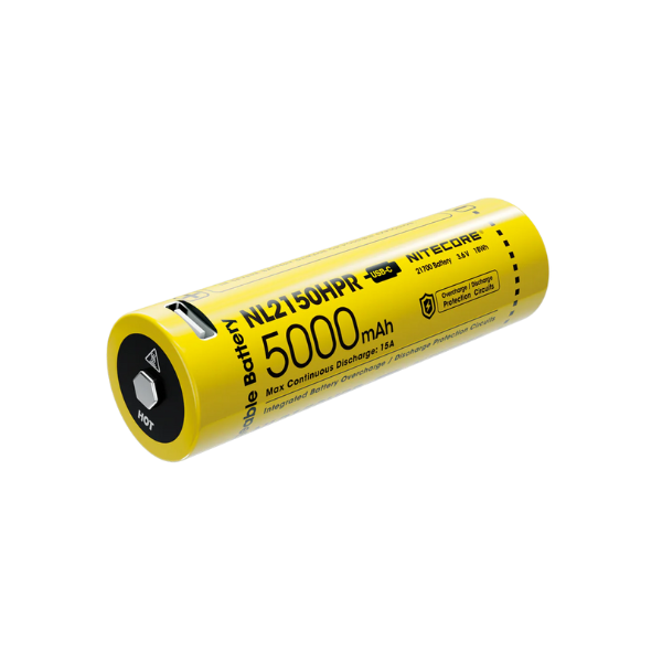 Nitecore NL2150HPR 5000mAh USB-C Rechargeable 21700 Battery, High Performance
