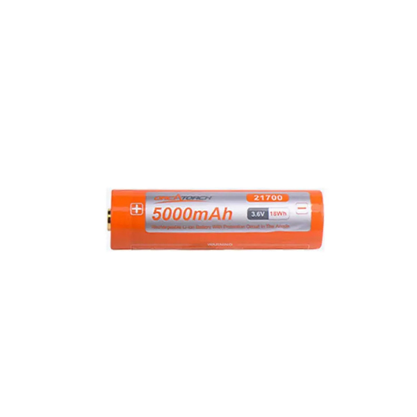 OrcaTorch 21700 USB-C Rechargeable Battery 5000mAh