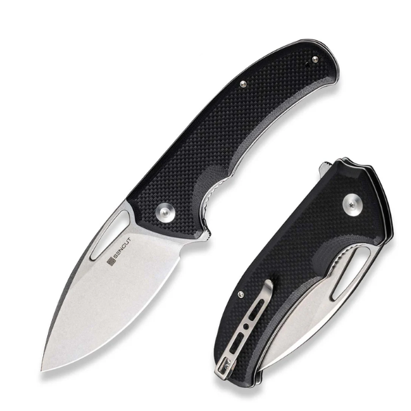 SENCUT Phantara Black Coarse G10 Handle Stonewashed 9Cr18MoV Blade