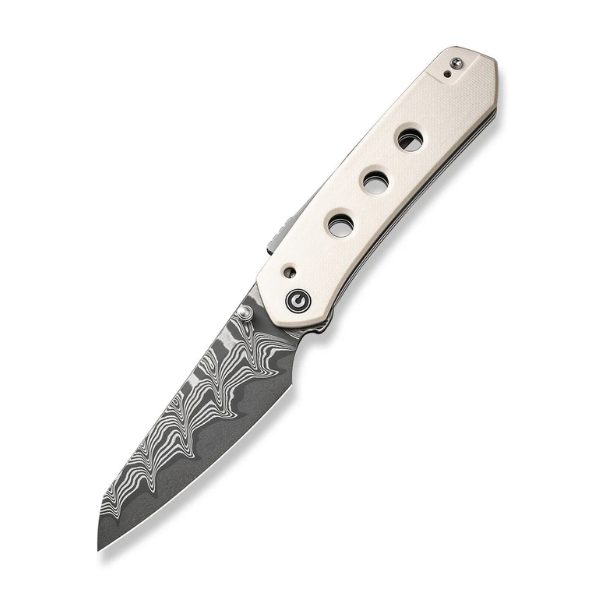 CIVIVI Vision FG Ivory Thumb Stud & Superlock Knife G10 Handle (3.54" Damascus Blade)