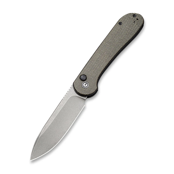 CIVIVI Button Lock Elementum Pocket Knife Micarta Handle (3.47" 14C28N Blade)