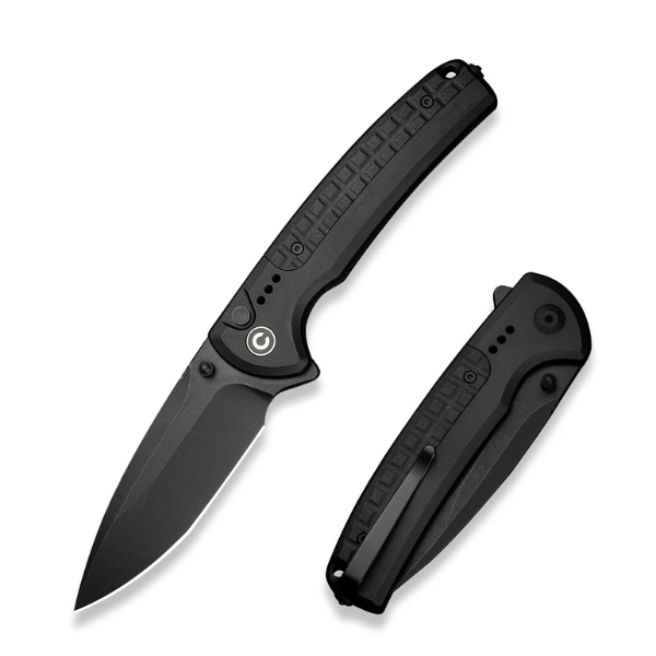 Civivi Sentinel Strike II Black Aluminum Handle With Black FRN Integral Spacer Black Stonewashed Nitro-V Blade