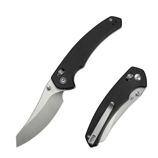 CIVIVI Sixgill Thumb Stud & Crossbar Lock Knife G10  Black Handle (3.41" Nitro-V Blade)