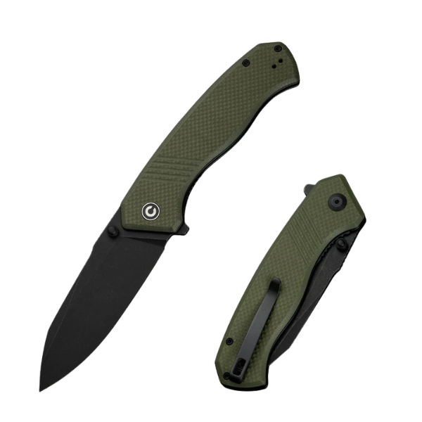 CIVIVI Placoid Flipper & Thumb Stud Knife G10 Handle OD Green 