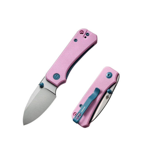 CIVIVI Baby Banter Thumb Stud Knife Powder Pink G10 Handle Satin Finished Nitro-V Blade