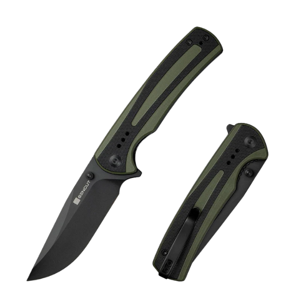 SENCUT Regnator Green / Black G10 Handle Black 9Cr18MoV Blade