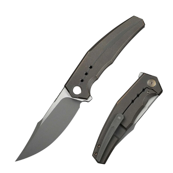 WE KNIFE Kyklos Bronze Titanium Handle Gray Stonewashed