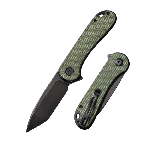 CIVIVI Elementum Green Canvas Micarta Handle Black Stonewashed