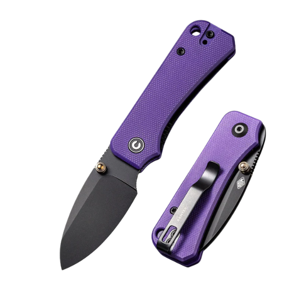 CIVIVI Baby Banter Purple G10 Handle Black Stonewashed Nitro-V Blade