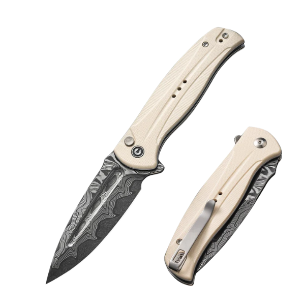 CIVIVI Incindie Ivory G10 Handle Damascus Blade