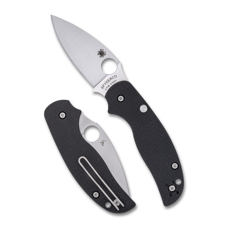 Spyderco SAGE 6 BUTTON COMPRESSION LOCK CARBON FIBER CPM S30V PLAINEDGE