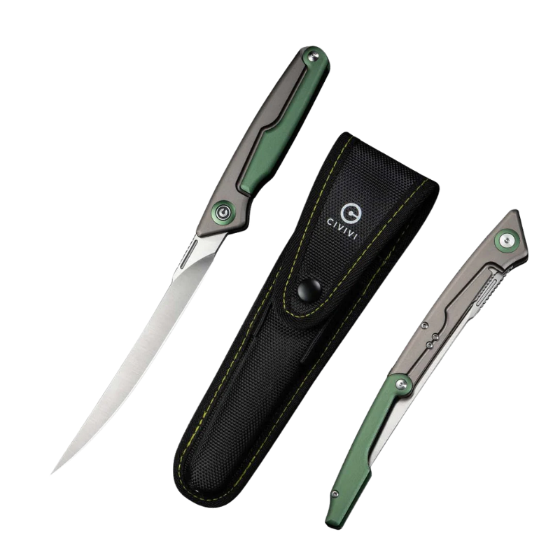 CIVIVI Shawka Gray And Green Aluminum Handle Satin Finished 14C28N Blade