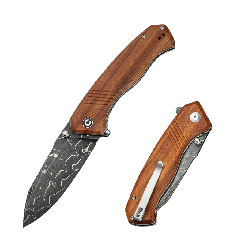 CIVIVI Placoid Guibourtia Wood Handle Damascus Blade