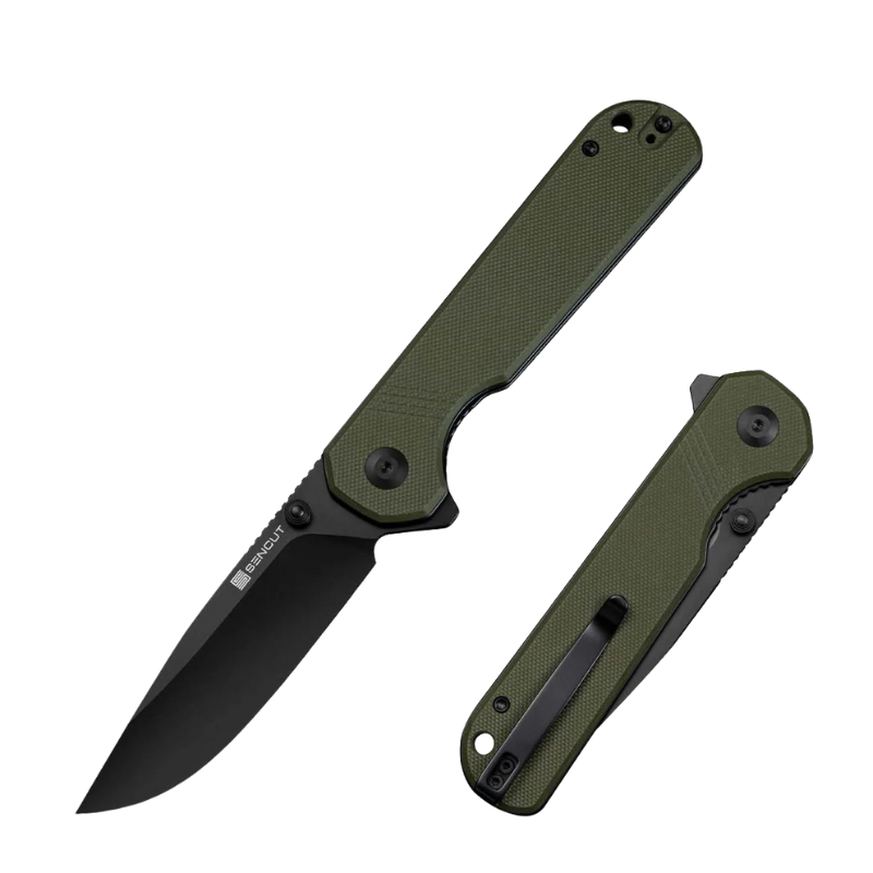 SENCUT Aetheris OD Green G10 Handle Black 9Cr18MoV Blade