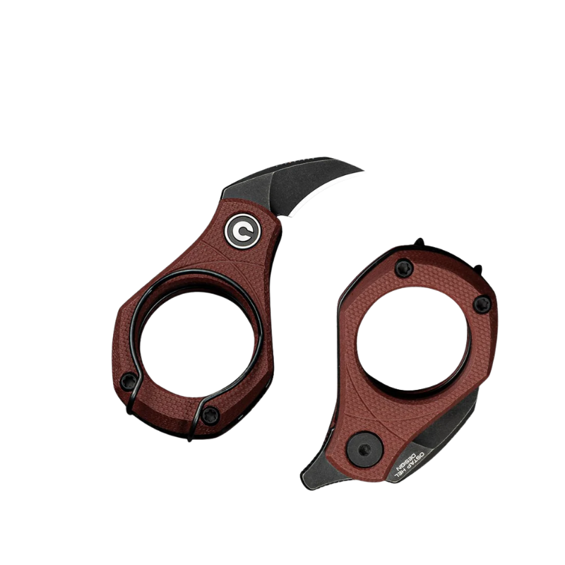 CIVIVI Pyrus Burgundy G10 Handle Black Stonewashed 14C28N Blade