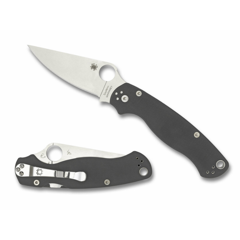 Spyderco Paramilitary 2 Knife C81GPDGY2 Stonewash Maxamet Blade Gray G-10 Handle