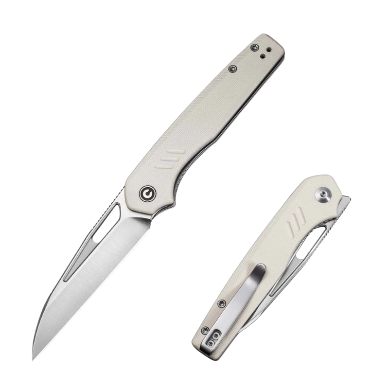 CIVIVI Guile Ivory Front Flipper & Thumb Hole Knife G10 Handle (3.25" 14C28N Blade)