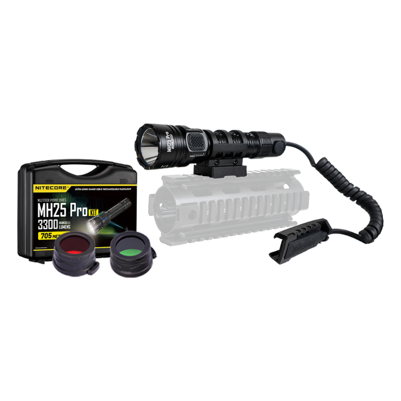 Nitecore MH25 Pro 3300 Lumen Long Throw Rechargeable Hunting Light Kit