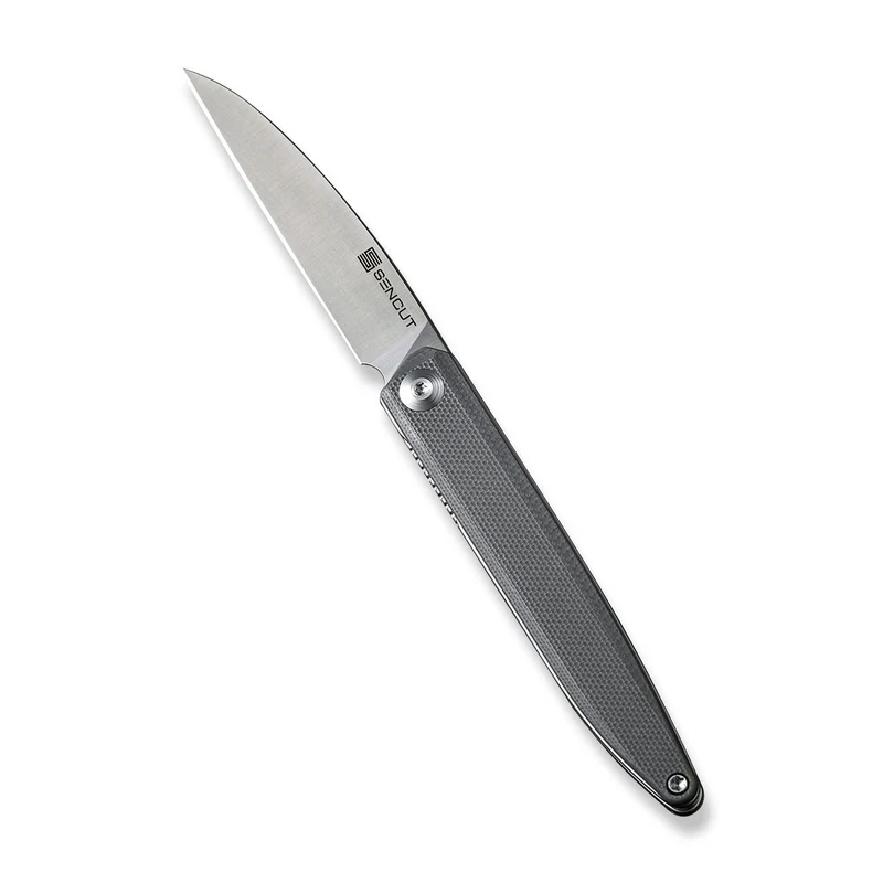 SENCUT Jubil Front Flipper Knife GREY G10 Handle (2.95" D2 Blade) S20029-3