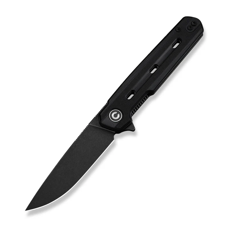 CIVIVI Navo Flipper Knife Black G10 Handle (3.25" Black Stonewashed Nitro-V Blade) C25015A-1