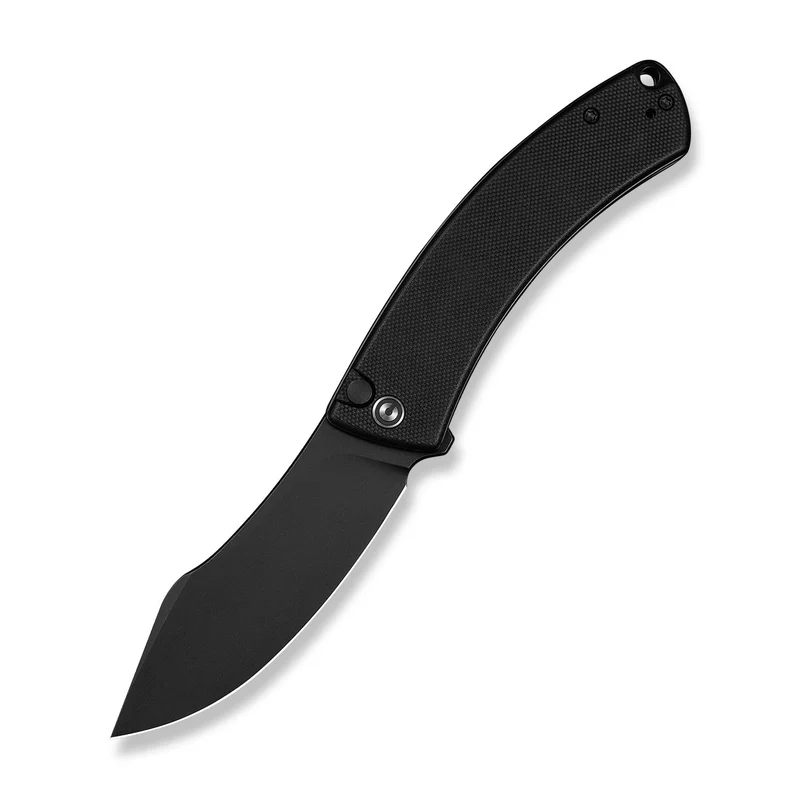 CIVIVI Outlaw Muk Flipper & Button Lock Knife Black G10 Handle (3.47" Black Stonewashed 14C28N Blade) C24079-1