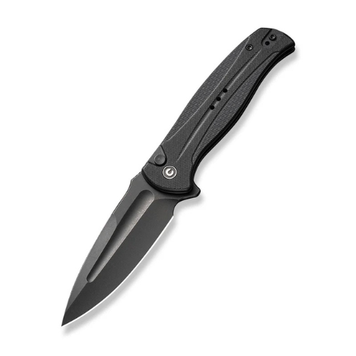 CIVIVI Incindie Flipper & Button Lock Knife G10 Handle (3.48" BLACK 14C28N Blade) C23053-1