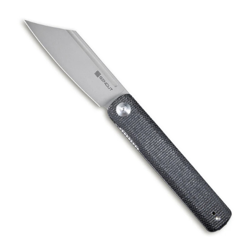 SENCUT Bronte Front Flipper Knife GREY Micarta Handle (3.38" 9Cr18MoV Blade) SA08A