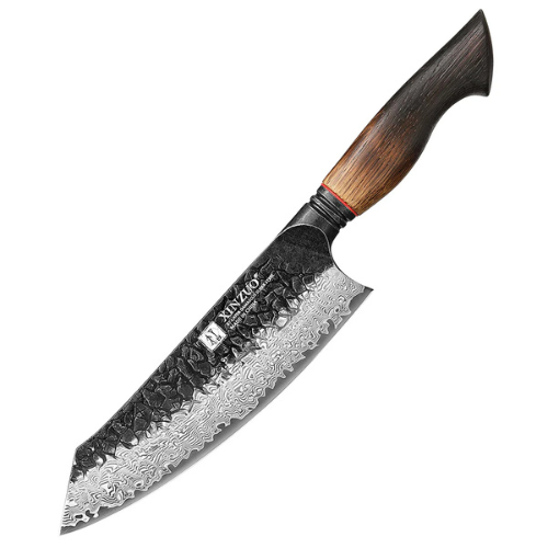 XINZUO 7 Inches 67 Layers Black Damascus Steel Santoku Knife with Burnt Oak Handle MO-Series X06-RS