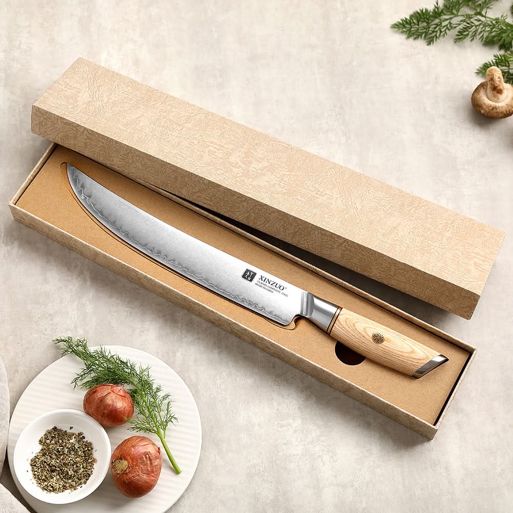 XINZUO Lan Series 3-layer Composite Steel 10 inches Carving Knife B37S-10QR