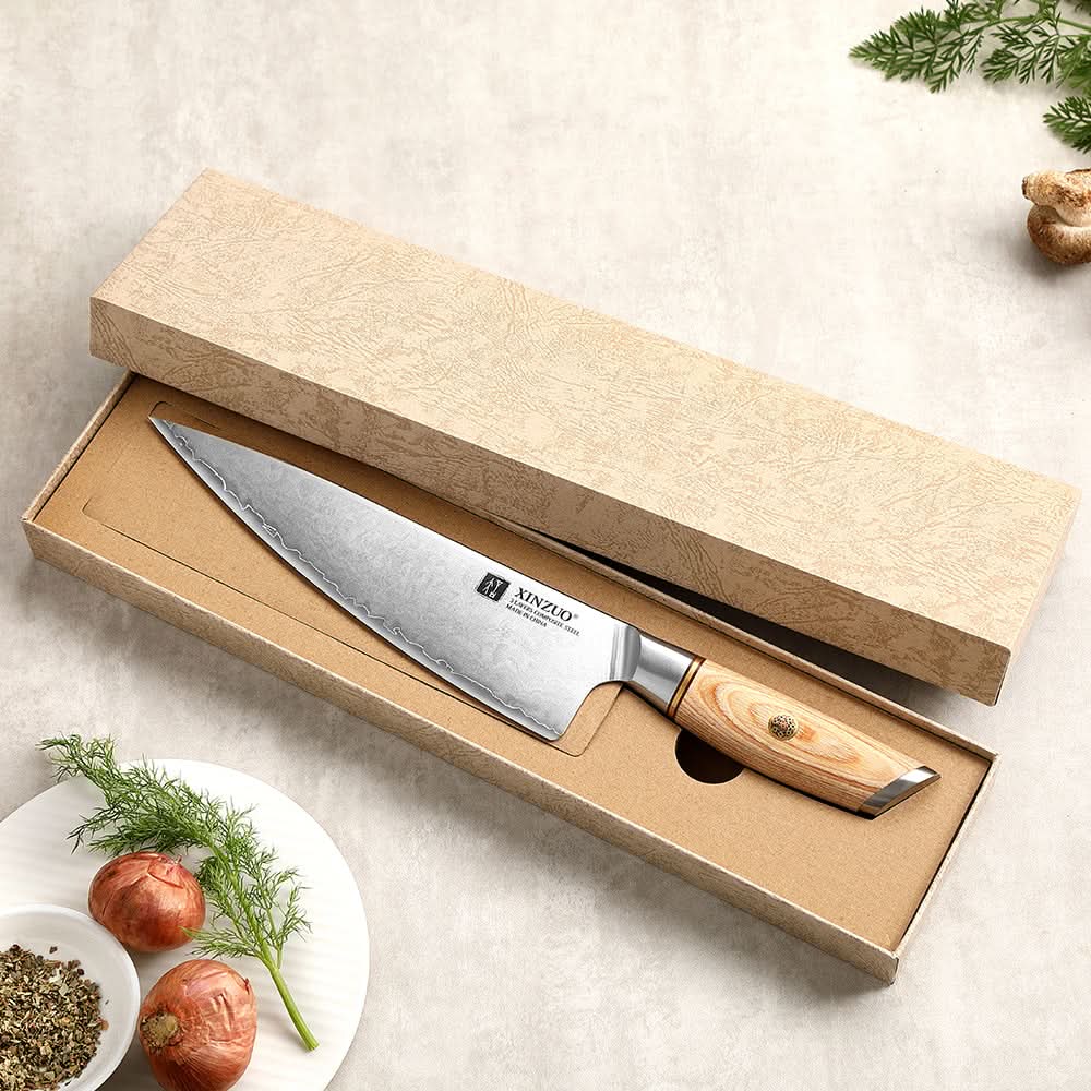 XINZUO Lan Series 3-layer Composite Steel 8.5 inches Chef Knife B37S-CS