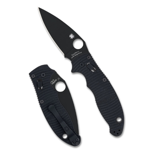 Spyderco Manix 2 Salt Ball Bearing Lock Knife Black G-10 (3.4" Black MagnaCut)