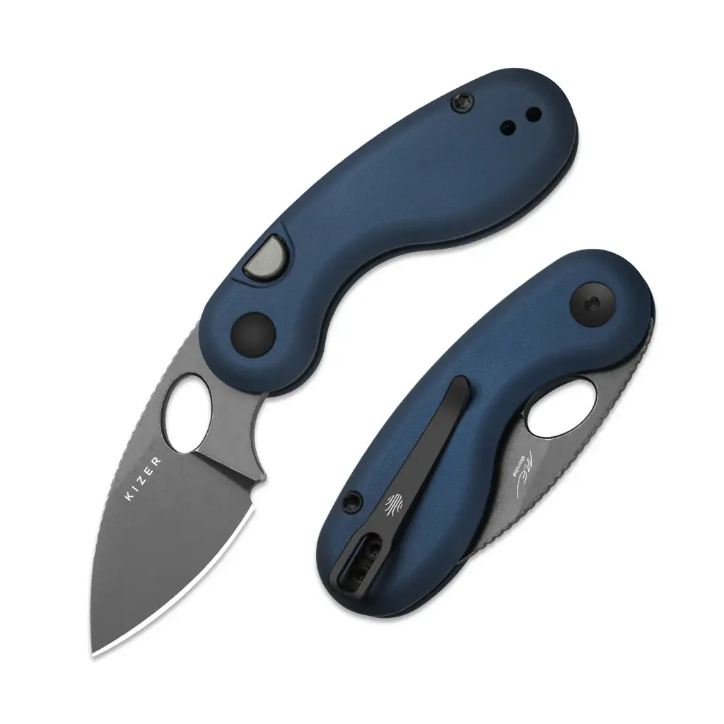 Kizer Microbe™ | Kizer Button Liner Lock™ | 14C28N | Aluminum | KizerV™ 2742A1 