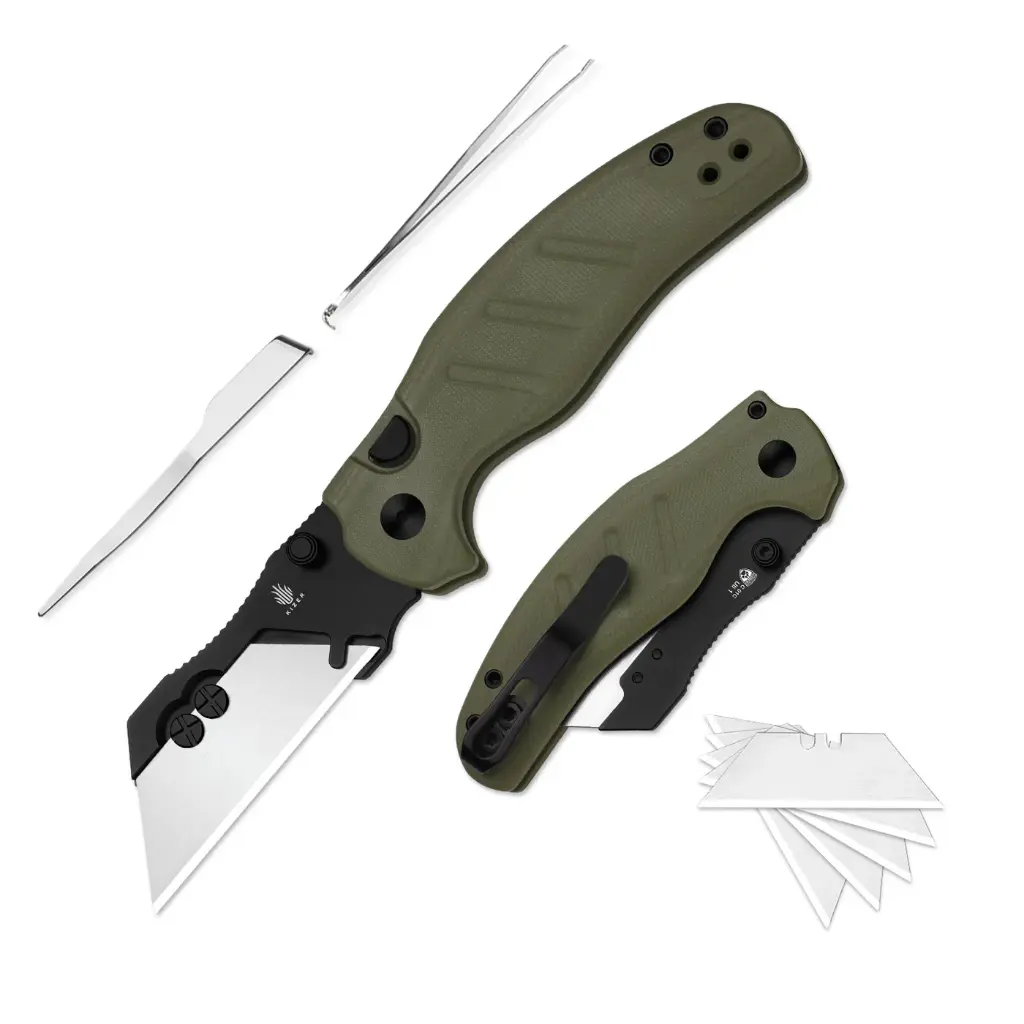 Kizer Sheepdog® Utility Knives | Kizer Button Liner Lock™ | C01C Uti 1 | 5Cr15MoV | KizerV™ 3488.29JSA2