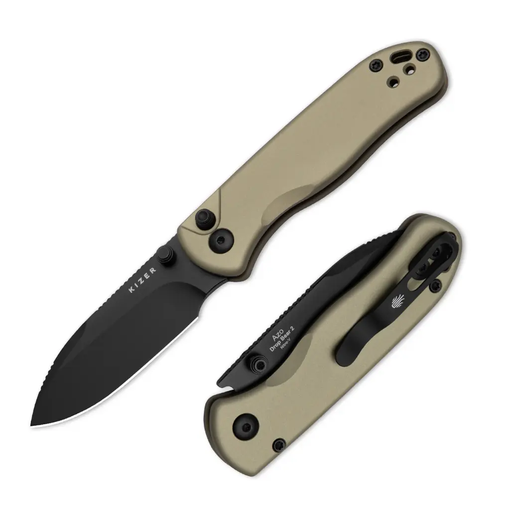 Kizer Drop Bear® 2 | Kizer Button Liner Lock™ | Nitro-V | Aluminum | KizerV™ 3619.2CD1