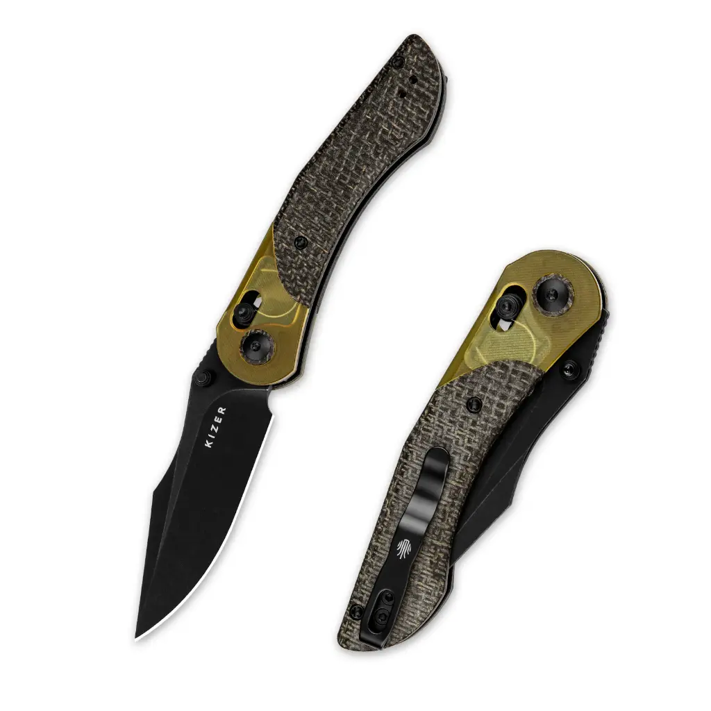 Kizer Mini Mystic | 154CM | Burlap Micarta+PEI | KizerV™ 3636C1