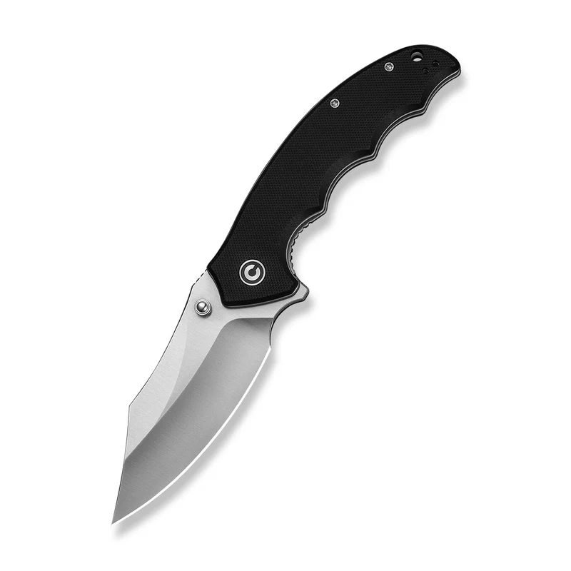 CIVIVI Pentad Flipper & Thumb Stud Knife Black G10 Handle (3.48" Satin Finished Nitro-V Blade) C24068-1