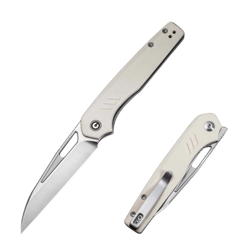 CIVIVI Guile Ivory Front Flipper & Thumb Hole Knife G10 Handle (3.25" 14C28N Blade)