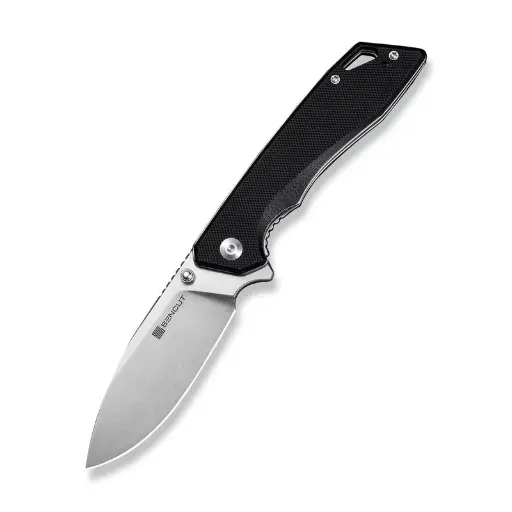 SENCUT Stratex Flipper & Thumb Stud Knife Black G10 Handle (3.17" Satin Finished 9Cr18MoV Blade) S25055-1