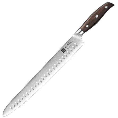  XINZUO B35 12 inch granton carving knife red sandalwood German 1.4116 steel