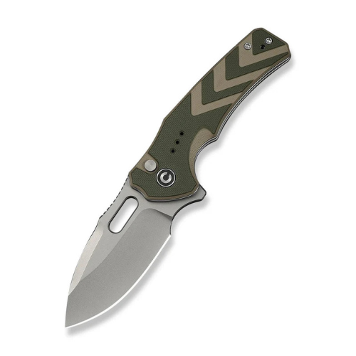 CIVIVI Vexron Flipper & Thumb Hole & Button Lock Knife G10 Handle (2.98" 14C28N Blade) C24066-2