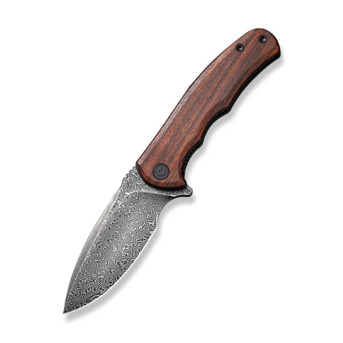 CIVIVI Mini Praxis Flipper Knife Wood Handle (2.98" Damascus Blade) C18026C-DS1