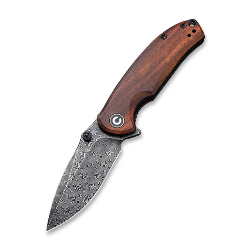 CIVIVI Pintail Flipper & Thumb Stud Knife Wood Handle (2.98" Damascus Blade) C2020DS-2