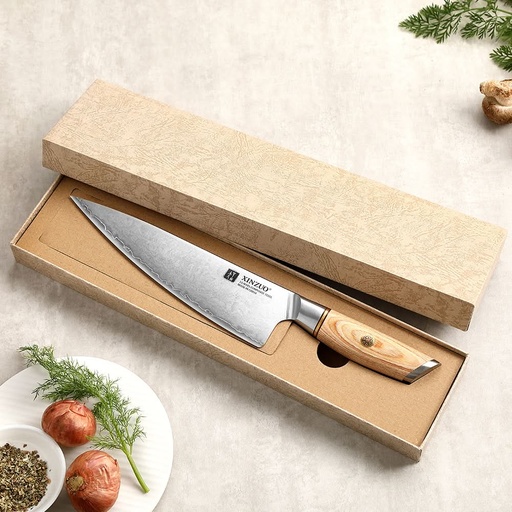 XINZUO Lan Series 3-layer Composite Steel 8.5 inches Chef Knife B37S-CS