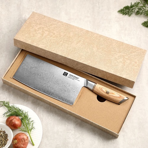 XINZUO Lan Series 3-layer Composite Steel 7.5 inches Cleaver Knife B37S-DC